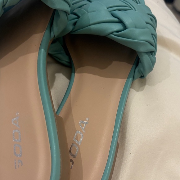 Soda Women's Teal Braided Slide Sandals - Picture 11 of 11